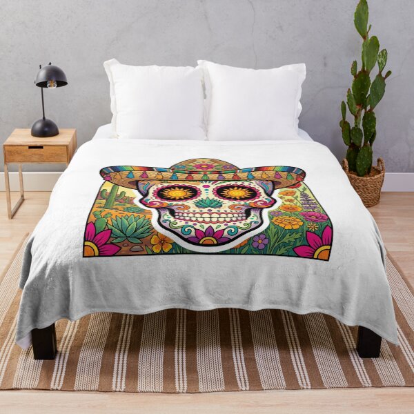Item preview, Mexican Sugar Skull Hat Floral Art designed and sold by AliveStyle.