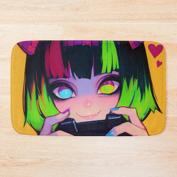 Item preview, Neon Cat Ears Gamer Girl designed and sold by bubblegoth.