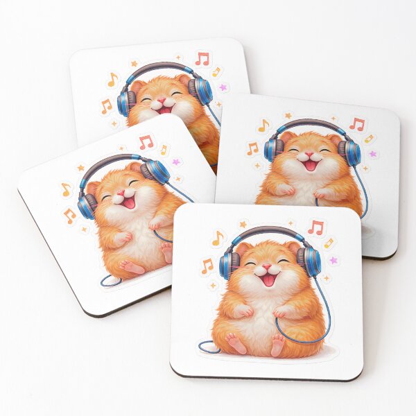 Item preview, Happy Hamster Listening to music designed and sold by WildFrame Design.