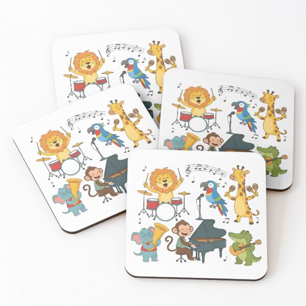 Item preview, school subject music A group of jungle animals in a music class, designed and sold by Uglyandcute.