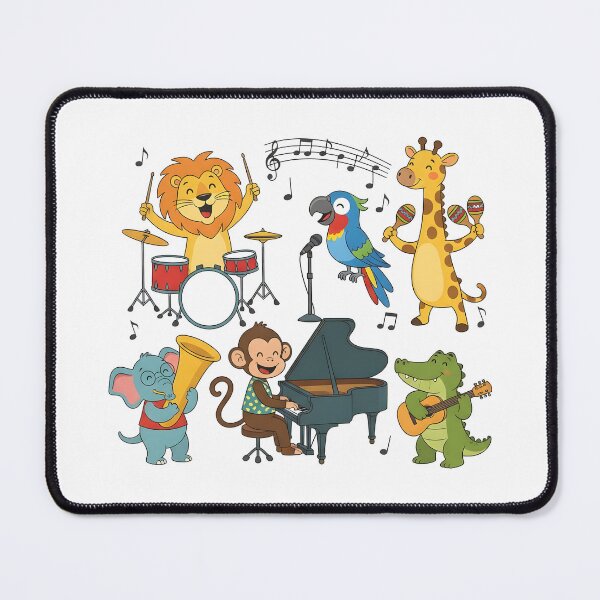 Item preview, school subject music A group of jungle animals in a music class, designed and sold by Uglyandcute.