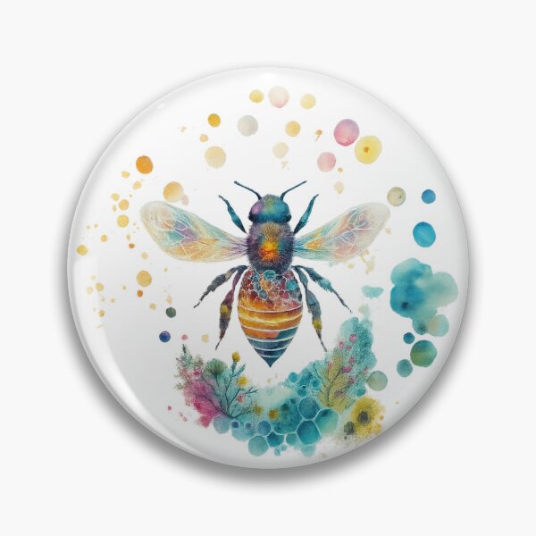 Item preview, Rainbow Bee Whimsical Botanical Art designed and sold by CottonandQuill.