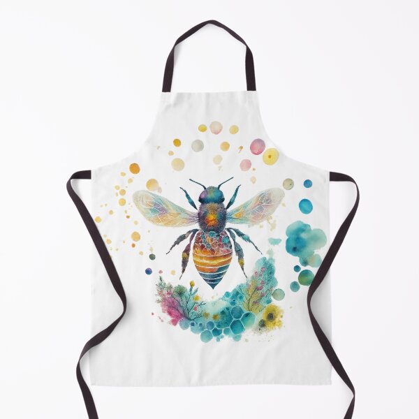 Item preview, Rainbow Bee Whimsical Botanical Art designed and sold by CottonandQuill.