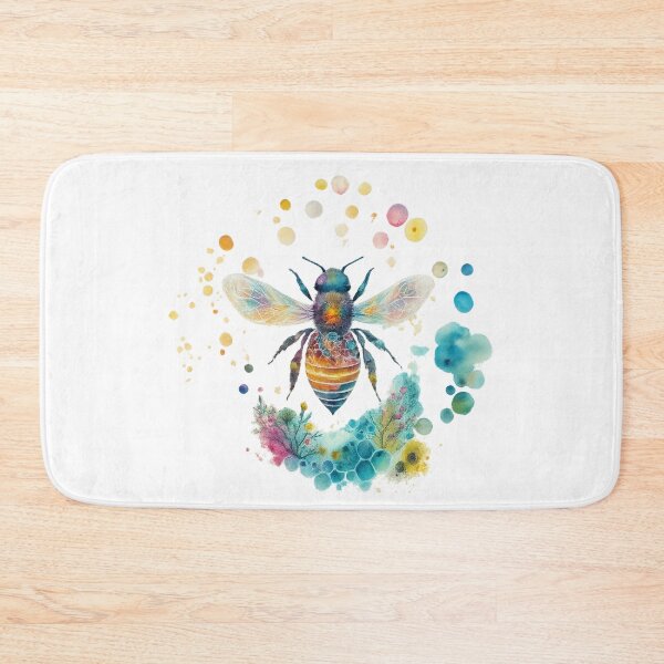 Item preview, Rainbow Bee Whimsical Botanical Art designed and sold by CottonandQuill.