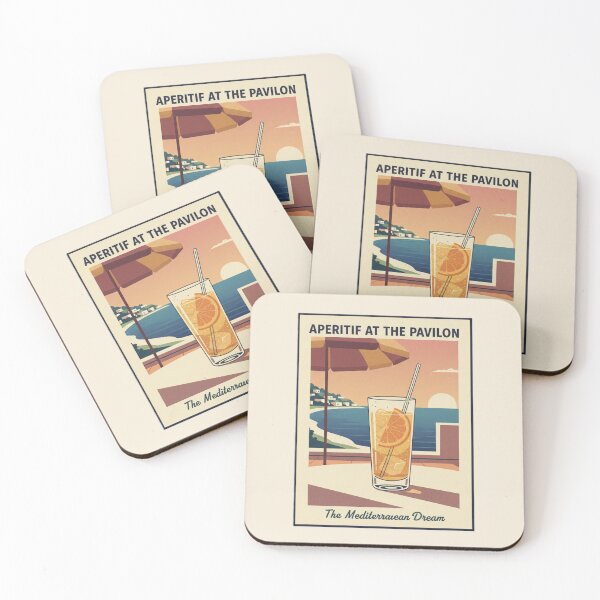 Item preview, Aperitif at the Pavilion | Mid-Century Cocktail Art designed and sold by Fallen Ink.