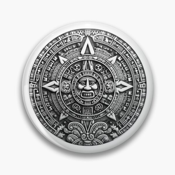 Item preview, Aztec Sun Stone – Ancient Calendar Symbol Ink Illustration designed and sold by inkoutninja.
