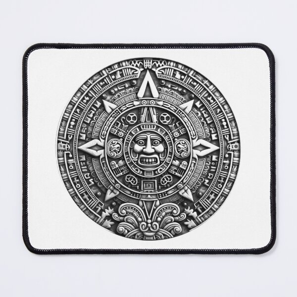 Item preview, Aztec Sun Stone – Ancient Calendar Symbol Ink Illustration designed and sold by inkoutninja.