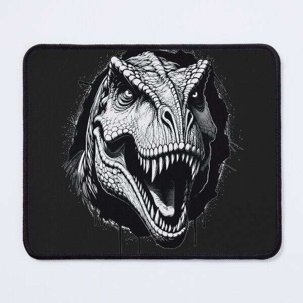 Item preview, Fierce T-Rex Head Black and White Illustration designed and sold by IvoryArtDesign.
