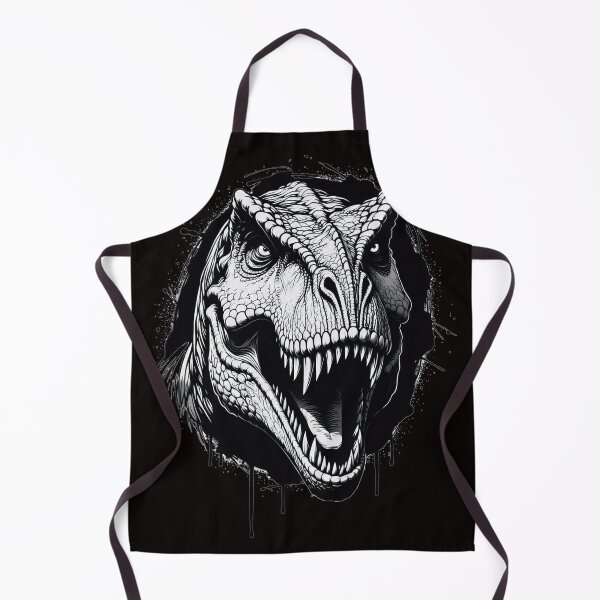 Item preview, Fierce T-Rex Head Black and White Illustration designed and sold by IvoryArtDesign.