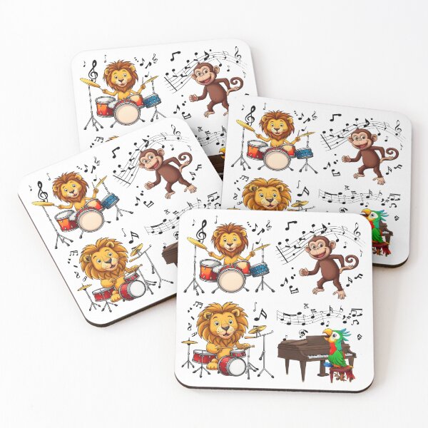 Item preview, school subject music A group of jungle animals in a music class, designed and sold by Uglyandcute.
