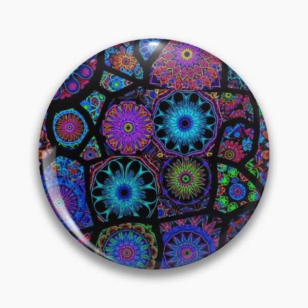 Item preview, Neon Mandala Stained Glass designed and sold by Kaleidoscope Print.