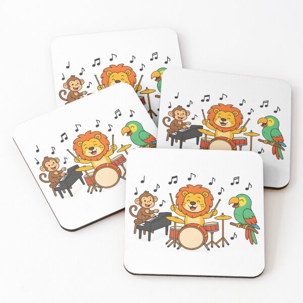Item preview, school subject music A group of jungle animals in a music class, designed and sold by Uglyandcute.