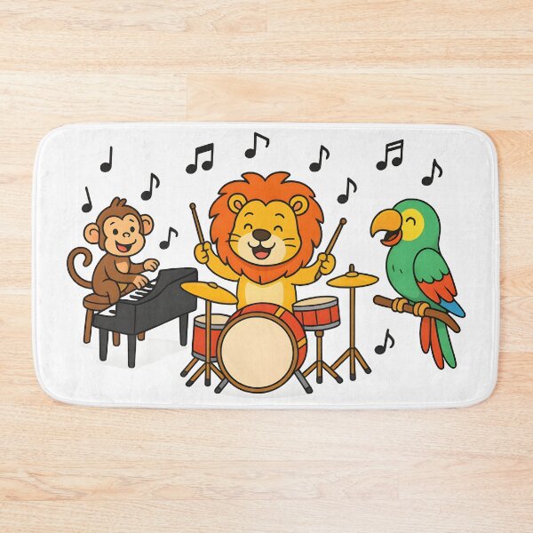 Item preview, school subject music A group of jungle animals in a music class, designed and sold by Uglyandcute.