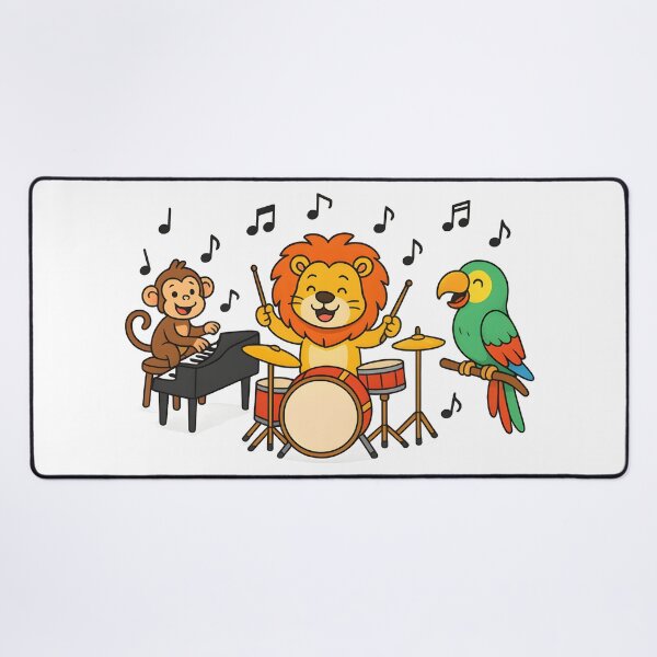 Item preview, school subject music A group of jungle animals in a music class, designed and sold by Uglyandcute.