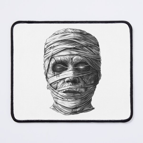 Item preview, Cursed Mummy Face – Horror Ink Illustration of the Undead designed and sold by inkoutninja.