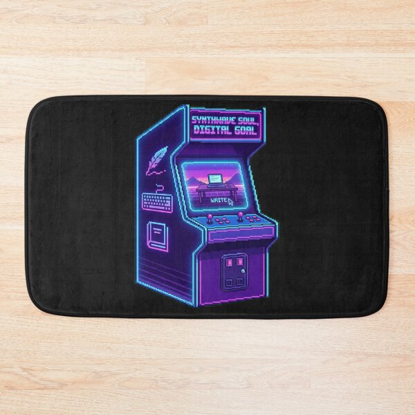 Item preview, Synthwave Soul, Digital Goal – Retro Neon Writer Arcade Machine designed and sold by Thaivi Design.
