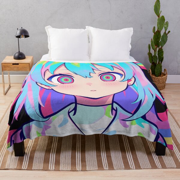 Item preview, Hypnotic Rainbow Space Anime Girl designed and sold by bubblegoth.