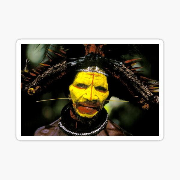Papua New Guinea Chief Art Photo Sticker