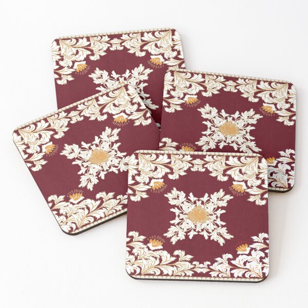 Item preview, Luxurious dark red Persian rug pattern featuring intricate traditional floral and arabesque motifs. designed and sold by Line-Aura.