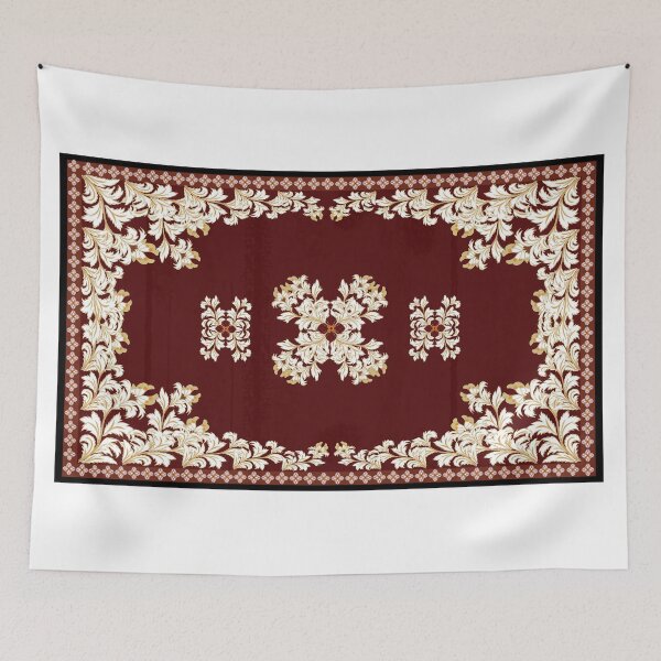 Item preview, Luxurious dark red Persian rug pattern featuring intricate traditional floral and arabesque motifs. designed and sold by Line-Aura.