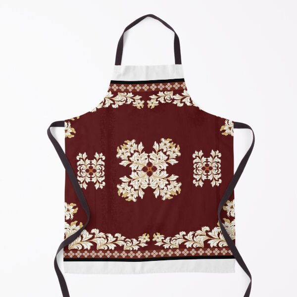 Item preview, Luxurious dark red Persian rug pattern featuring intricate traditional floral and arabesque motifs. designed and sold by Line-Aura.