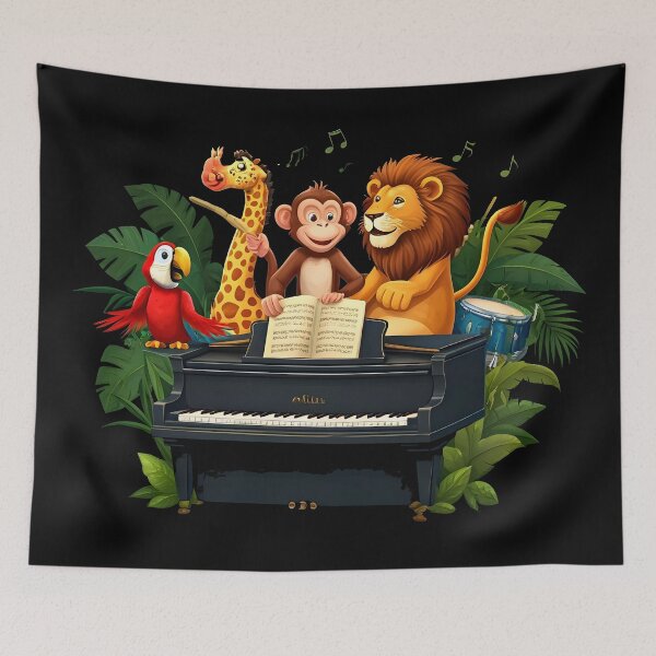 Item preview, school subject music A group of jungle animals in a music class, designed and sold by Uglyandcute.