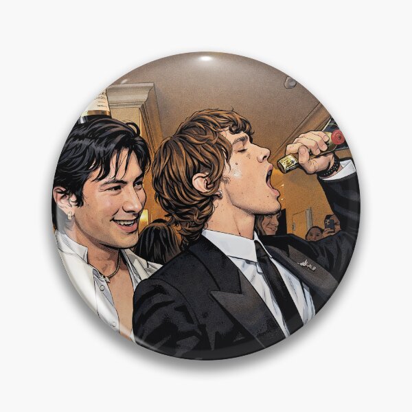 Item preview, Hudson Williams and Connor Storrie popping champagne after the Golden Globes (fan art) designed and sold by PopCultureAndStuff.