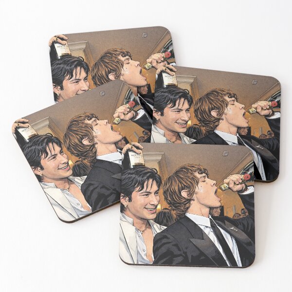 Item preview, Hudson Williams and Connor Storrie popping champagne after the Golden Globes (fan art) designed and sold by PopCultureAndStuff.