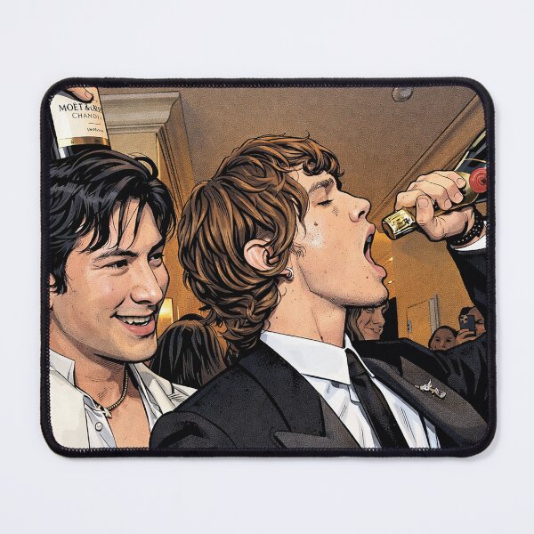 Item preview, Hudson Williams and Connor Storrie popping champagne after the Golden Globes (fan art) designed and sold by PopCultureAndStuff.