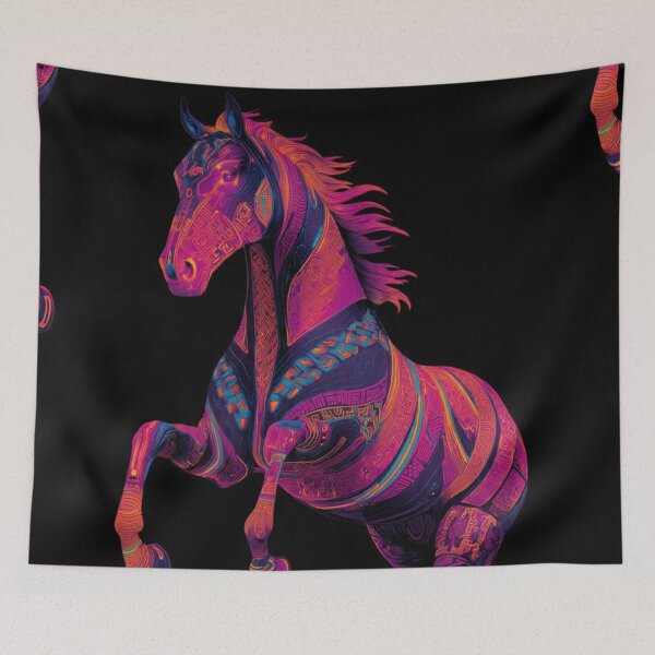 Item preview, Cyber Steppe Horse Fire Year 2026 Neon designed and sold by ChinzorigBAY.