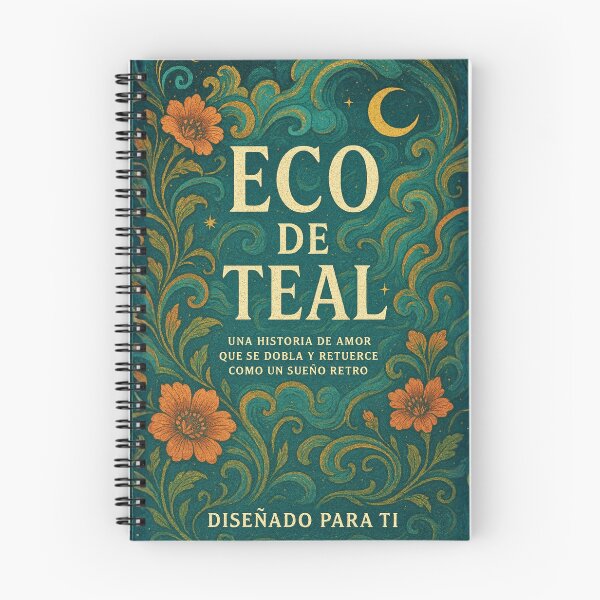 Item preview, Magic Retro Notebook – Teal Floral Echo designed and sold by Anomaly 404 Error.