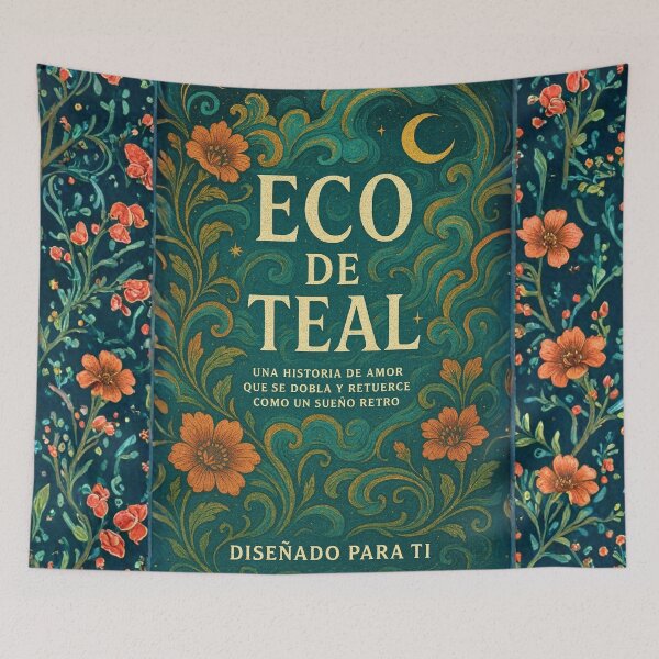 Item preview, Magic Retro Notebook – Teal Floral Echo designed and sold by Anomaly 404 Error.