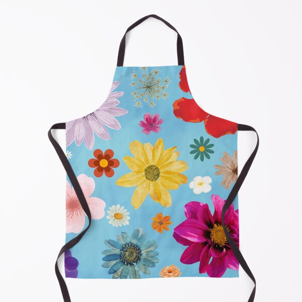 Item preview, Flowers On A Blue Background-Bright Mixed Flower Collage designed and sold by larissa-myrie.