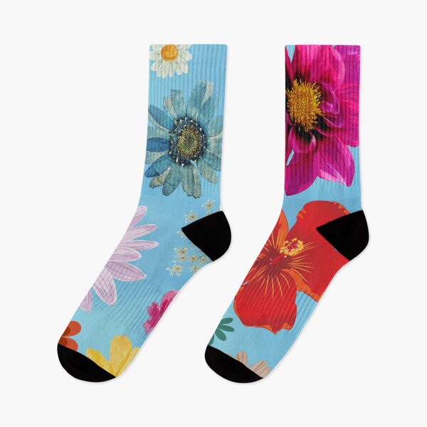 Item preview, Flowers On A Blue Background-Bright Mixed Flower Collage  designed and sold by larissa-myrie.