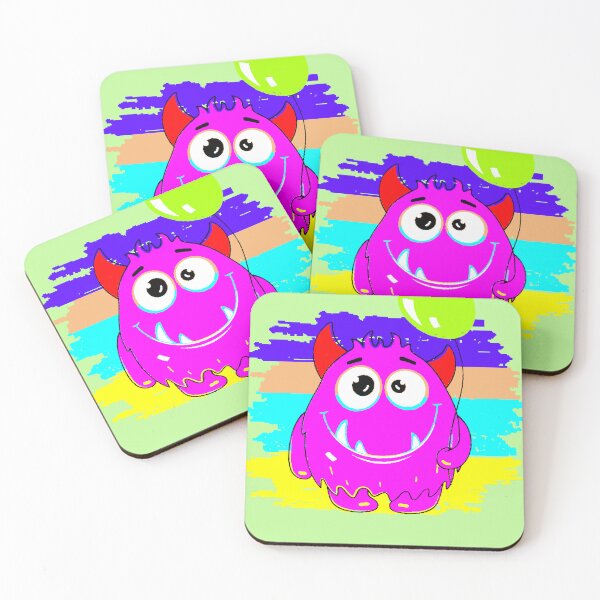 Item preview, Pink monster with green balloon – adorable, fun and colorful design designed and sold by AstronautMerch.