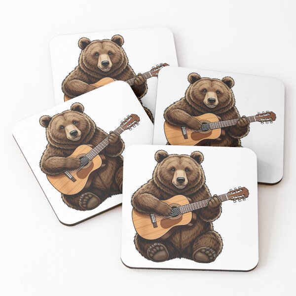 Item preview, school subject music A bear learning guitar at school designed and sold by Uglyandcute.