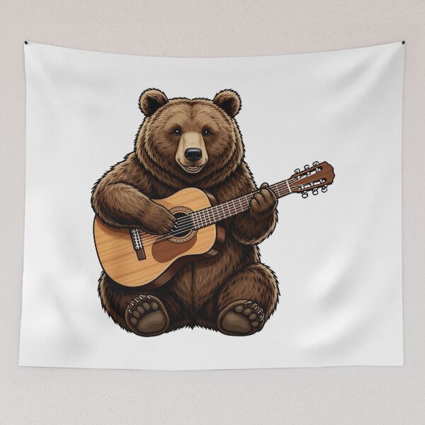Item preview, school subject music A bear learning guitar at school designed and sold by Uglyandcute.