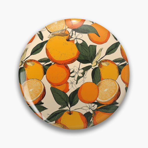 Item preview, Ilustración de patrón sin costuras de cítricos naranjas con detalles botánicos designed and sold by KrintoryTees.