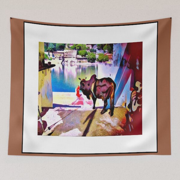 Item preview, The Silent Guardian: Vibrant Zebu by the River designed and sold by daweave77.