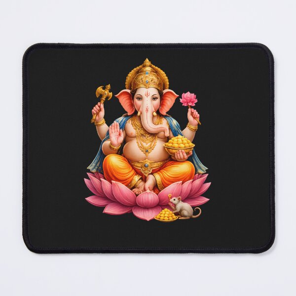 Item preview, Ganpati Bappa Canvas Art – Hindu God Ganesha Lotus Painting designed and sold by Trove Designs.