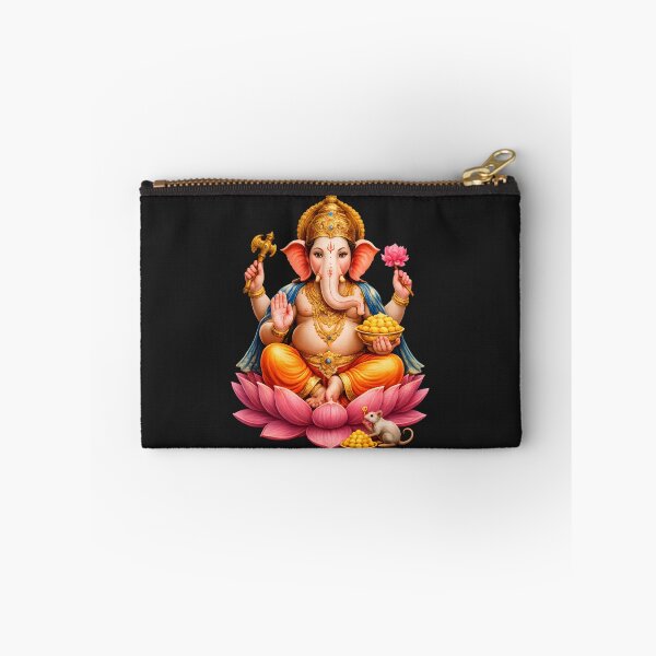 Artikelvorschau, Ganpati Bappa Leinwandkunst – Hindu-Gott Ganesha Lotus-Gemälde entworfen und verkauft von Trove Designs.