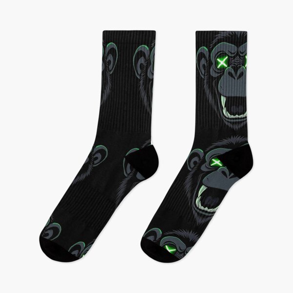Item preview, Green X Eyes Monkey – Dark Edgy Cartoon Face Art designed and sold by PixelVibe782.