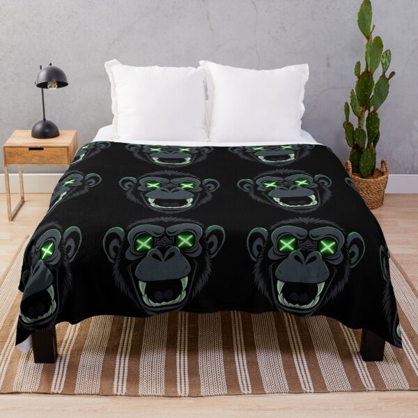 Item preview, Green X Eyes Monkey – Dark Edgy Cartoon Face Art designed and sold by PixelVibe782.