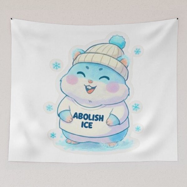 Item preview, Abolish ICE Cute Hamster - Funny Ice-Type Aesthetic Sticker & T-Shirt designed and sold by MT-Hub | Art for Every Soul.