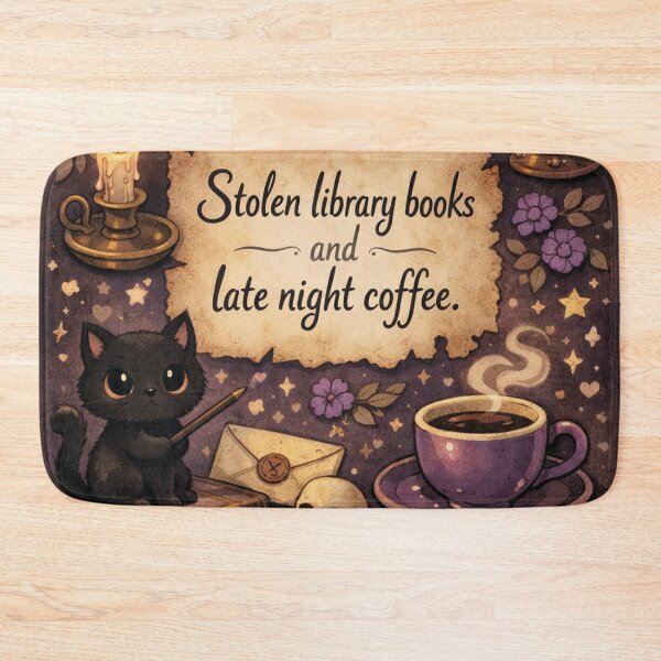 Item preview, Stolen library books and late night coffee design designed and sold by Mauswohn.