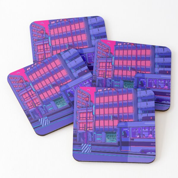 Item preview, Neon Cityscape with Train designed and sold by funglazie.