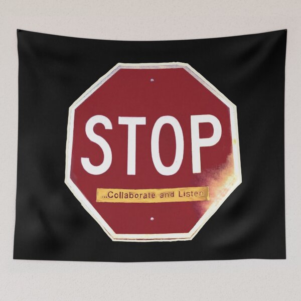 Item preview, Stop Sign — Collaborate & Listen (Resistance) Swim down  designed and sold by aadventures.