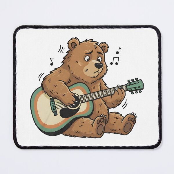 Item preview, school subject music A bear learning guitar at school designed and sold by Uglyandcute.