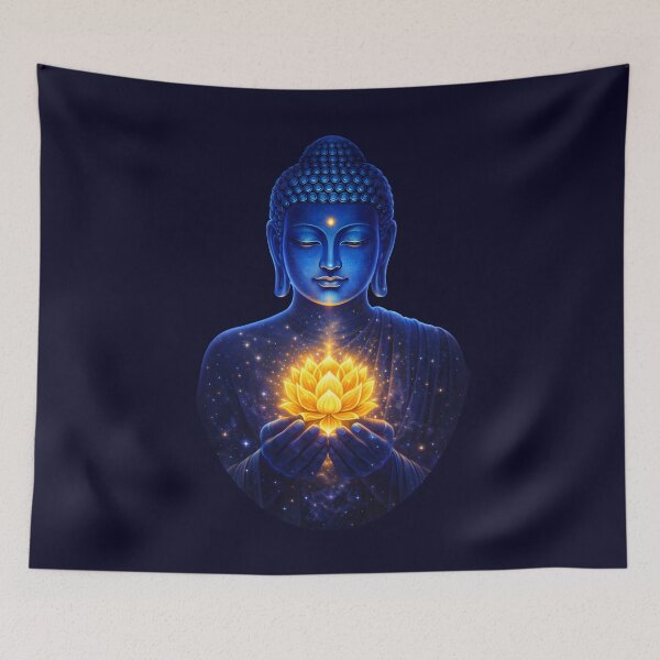 Item preview, Divine Buddha with Golden Lotus – Universe Inspired Spiritual Art designed and sold by Trove Designs.