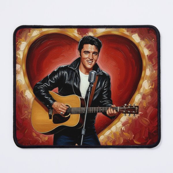 Item preview, Elvis Presley Valentine Art – "My Heart Is Burning" Leather Jacket Oil Painting designed and sold by Art's Diner.